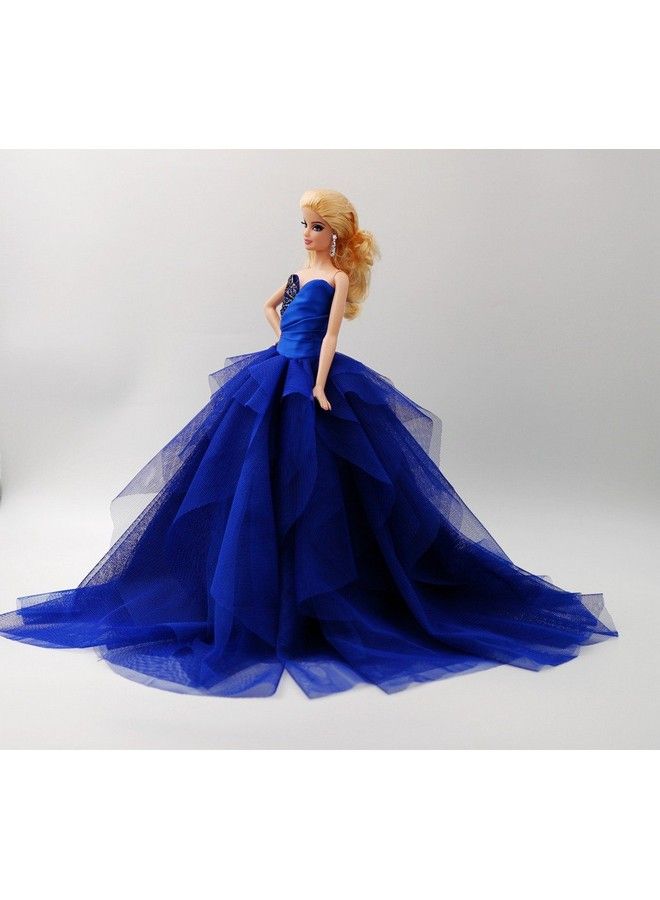 Cora Gu [Handmade Dress Fit For Doll Handmade Sapphire Blue Ball Gown/Princess Dress Fit For 12" Doll/Something Blue Bride Wedding（Dollsnot Included - Image 4