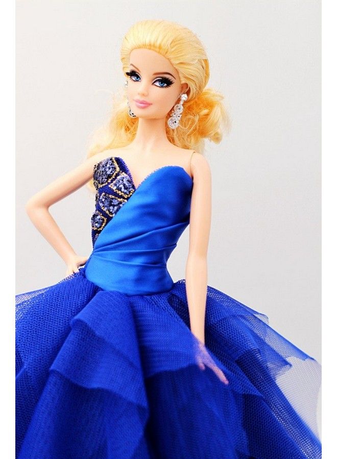 Cora Gu [Handmade Dress Fit For Doll Handmade Sapphire Blue Ball Gown/Princess Dress Fit For 12" Doll/Something Blue Bride Wedding（Dollsnot Included - Image 5