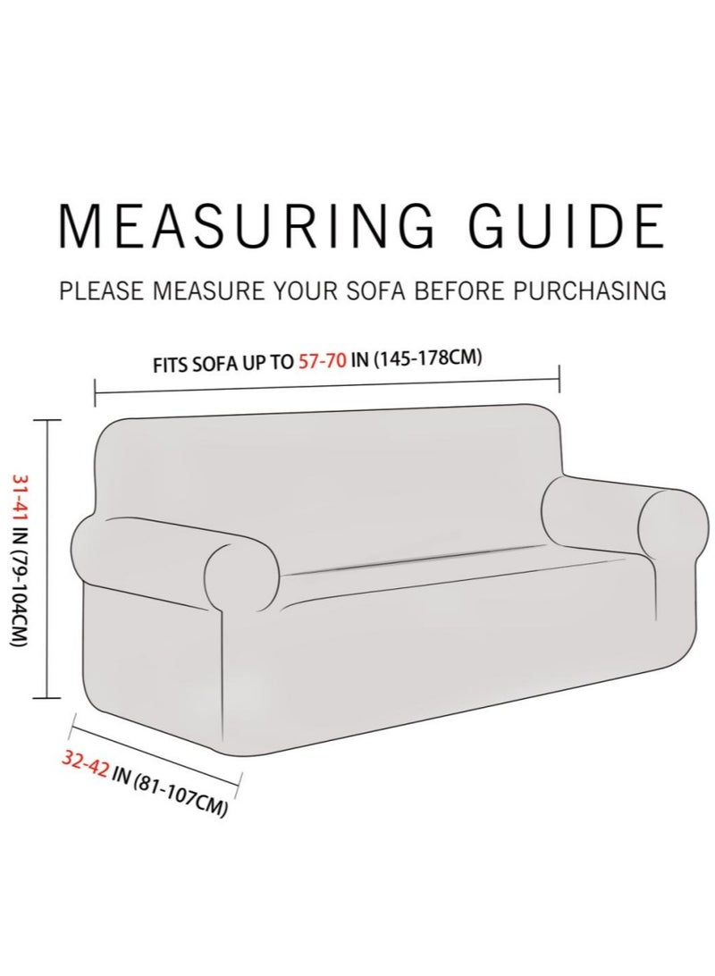 فابينني غطاء أريكة مطاطي مناسب لشخصين مصنوع من قماش ناعم وممشط، غطاء أريكة يوفر حماية كاملة للأثاث، غطاء أريكة لشخصين يناسب الأريكة القياسية والمتكئة مقاس 145-178 سم، أزرق غباري - Image 2