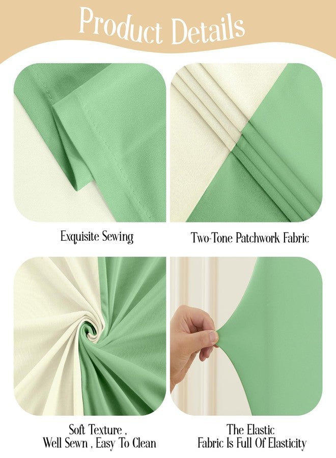 HB HBB MAGIC Beige Green Arch Backdrop Cover Set of 2 Spandex Arch Covers 7.2 and 6ft Wedding Birthday Party Arch Covers Stretchy Backdrop Bridal Baby Shower Biege Lavender Arch Stand Cover - Image 5