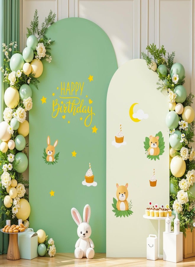 HB HBB MAGIC Beige Green Arch Backdrop Cover Set of 2 Spandex Arch Covers 7.2 and 6ft Wedding Birthday Party Arch Covers Stretchy Backdrop Bridal Baby Shower Biege Lavender Arch Stand Cover - Image 4