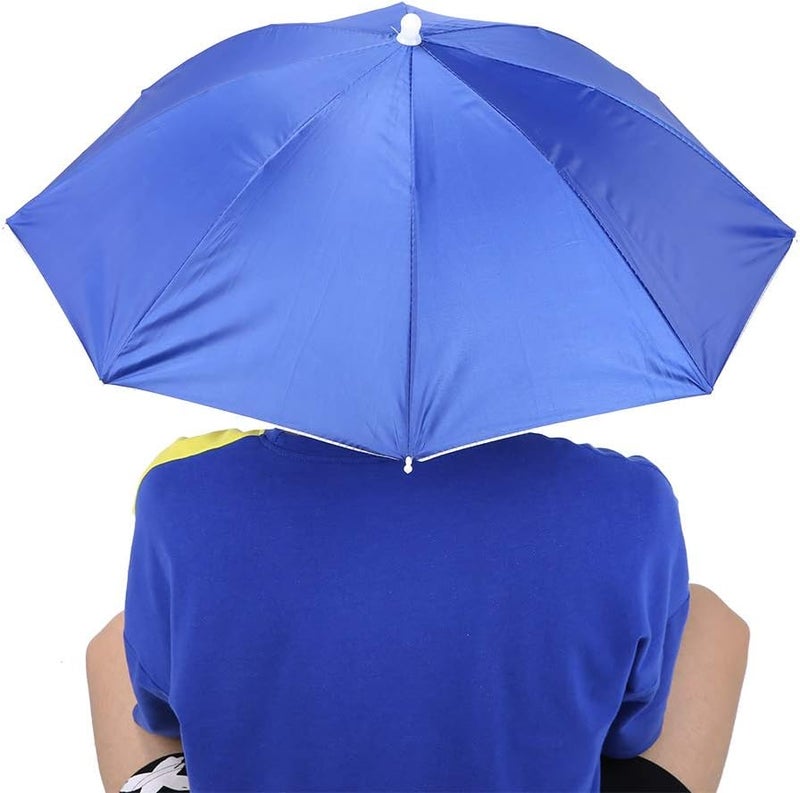 Pilipane Umbrella Hat  65cm Sunscreen Windproof Hands for f ree heads Umbrella hat heads Mounted Umbrella Top Folding Hat Umbrella for Adults and Kids Men Women Blue - Image 5