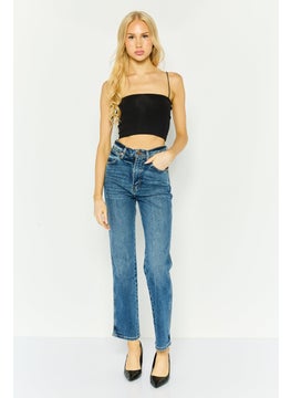 Wrangler Women Regular Fit Washed Stretchable Denim, Blue  - Image 1