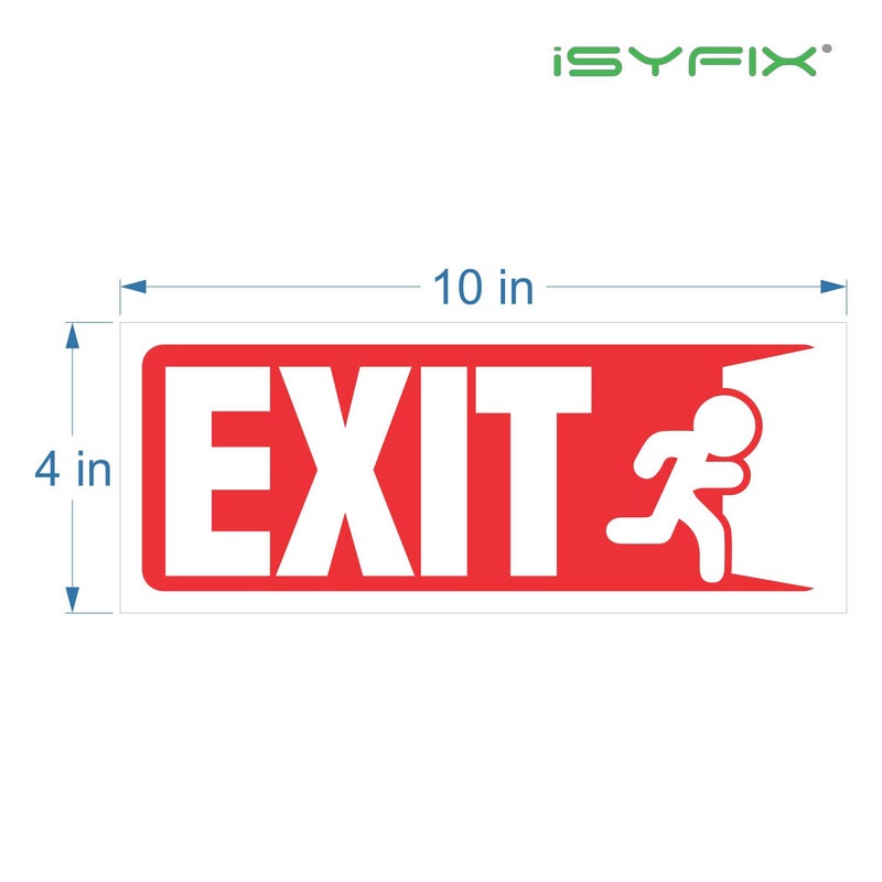 iSYFIX iSYFIX Exit Signs Stickers - 3 Pack 10x4 Inch - Premium Self-Adhesive Vinyl  Laminated for Ultimate UV  Weather  Scratch  Water and Fade Resistance  for Office  Buildings  Workplace  Indoor & Outdoor  - Image 2