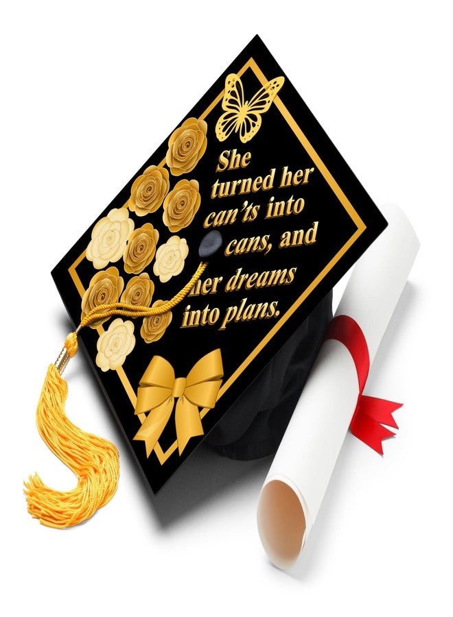 ADVANSYNC She Turned Her Can'ts Into Cans and Her Dreams Into Plans Graduation Cap Topper - Image 1