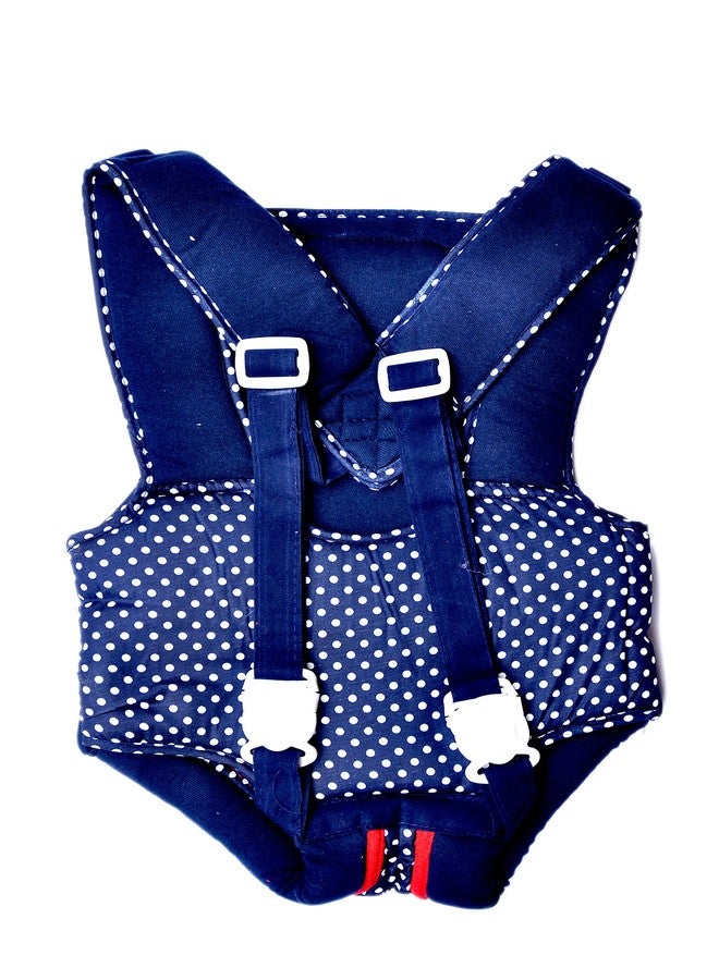 Good Luck Newborn -Adjustable Hands-With 4-In-1 Baby Carrier Bag,Carry Bag,Kangaroo Bag, Front Carry Bag With Comfortable Head Support & Buckle Straps (Carry Bag Blue Dotted) - Image 2