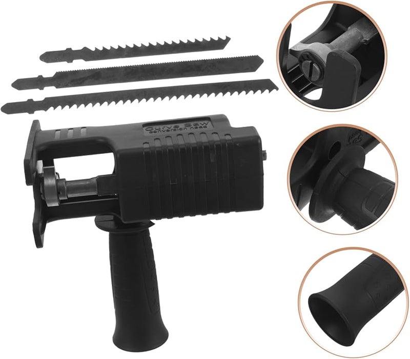 محول منشار ترددي للدريل الكهربائي مع مشبك تحرير سريع ومقبض قابل للفصل لقطع الخشب وPVC - Image 3