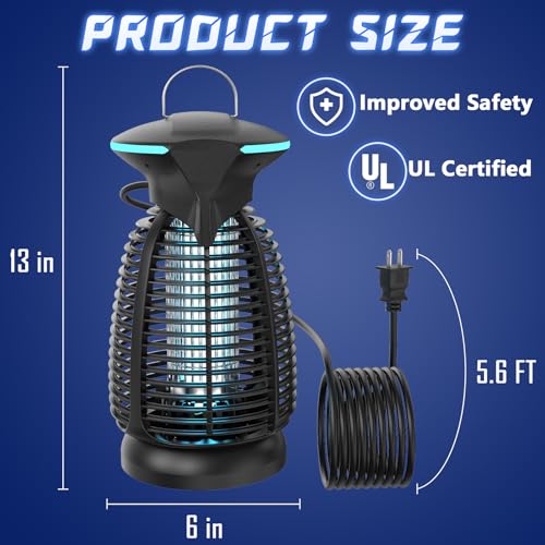 Dovima Bug Zapper Outdoor for Mosquito Flies - Waterproof Insect Killer Trap Lamp Electric 4200V Powerful Bug Zappers Indoor with LED Light for Patio Porch Garage Backyard & Home - Image 2