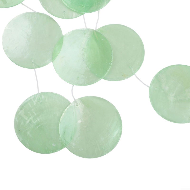 Green Wind Chime Garden Patio Decor With Mother Of Pearl Sound 73cm - Image 5
