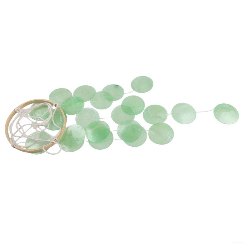 Green Wind Chime Garden Patio Decor With Mother Of Pearl Sound 73cm - Image 3