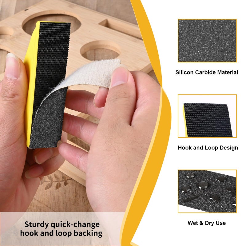 Shineboc 120 PCS Micro Sander Kit, Detail & Mini Hand Sanding Block, 120â€“7000 Grit Silicon Carbide Sandpaper Assortment for Wood, Crafts, Tight Spaces and DIY Projects - Image 3