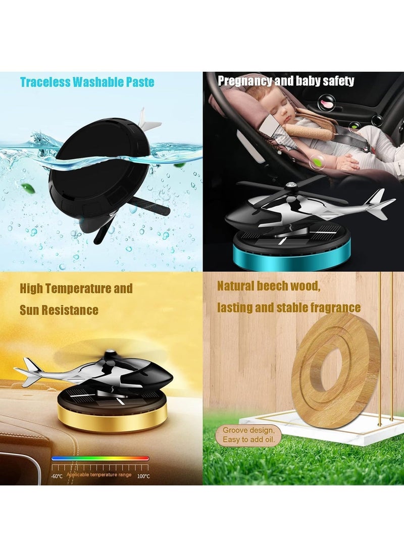 ELTRAZONE Solar Energy Rotating Helicopter Diffuser – Car Air Freshener, Long-Lasting Fragrance, Essential Oil Diffuser, Odor Eliminator, Home & Office Decor (Gold) - Image 4