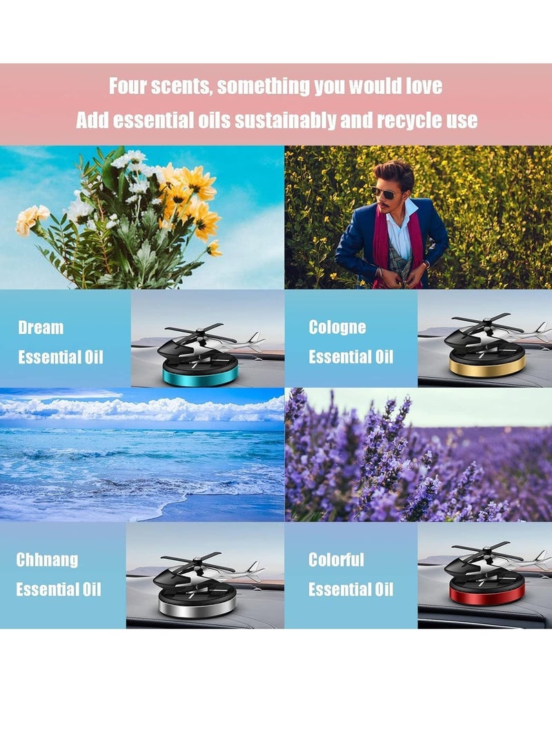 ELTRAZONE Solar Energy Rotating Helicopter Diffuser – Car Air Freshener, Long-Lasting Fragrance, Essential Oil Diffuser, Odor Eliminator, Home & Office Decor (Gold) - Image 5