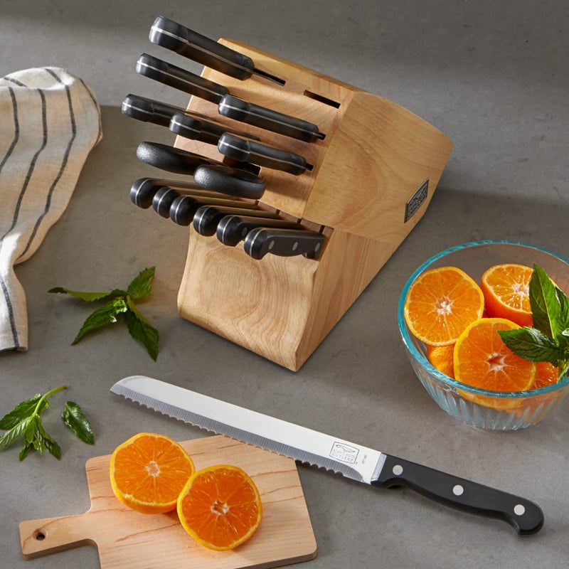 Chicago Cutlery Chicago Cutlery Essentials 15 Piece Stainless Steel Kitchen Knife Set with Shears, Paring, Fruit, Utility, Santoku, Bread, and Steak Knives, Knife Set for the Kitchen with Block  - Image 5