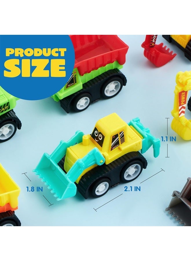 JOYIN مجموعة سيارات البناء المصغرة 12 قطعة، بلاستيك، للجنسين، لعبة غير قابلة للركوب، مثالية للعب الخيالي والحفلات - Image 2
