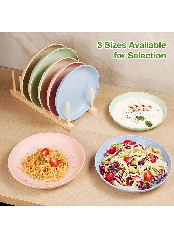 SKY-TOUCH SKY-TOUCH Unbreakable Plastic Dinner Plates Set of 4, Reusable Wheat Straw Plates 10 Inches, Lightweight Unbreakable Dinner Dishes Plates, Dishwasher & Microwave Safe  - Image 3