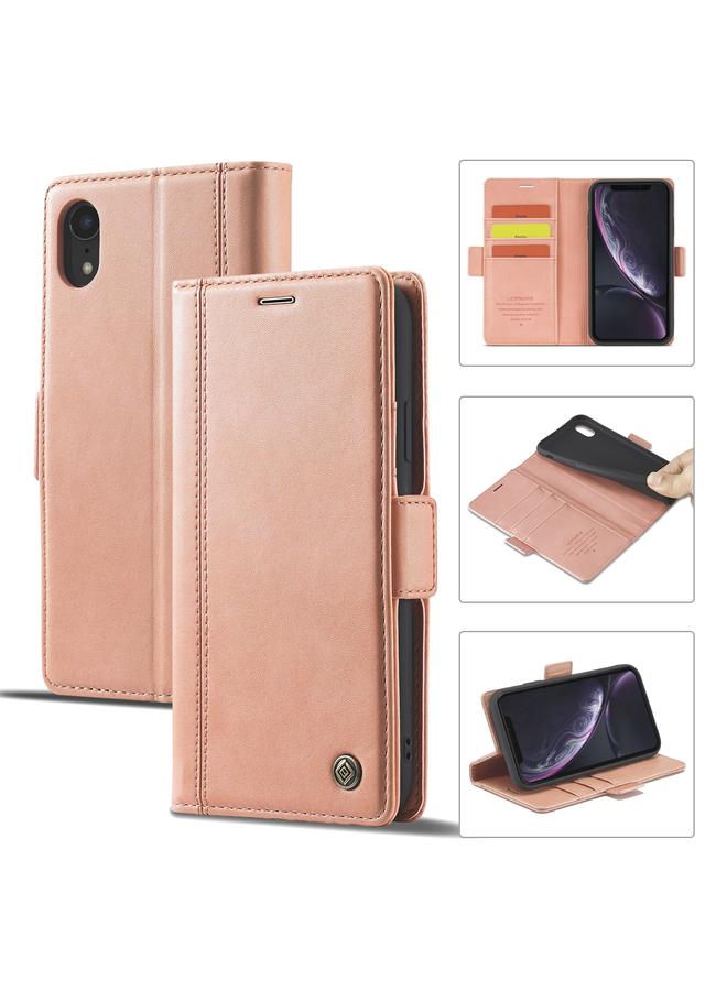Case For iPhone XR Magnetic Buckle PU + TPU Horizontal Flip Leather Case with Holder & Card Slots & Wallet