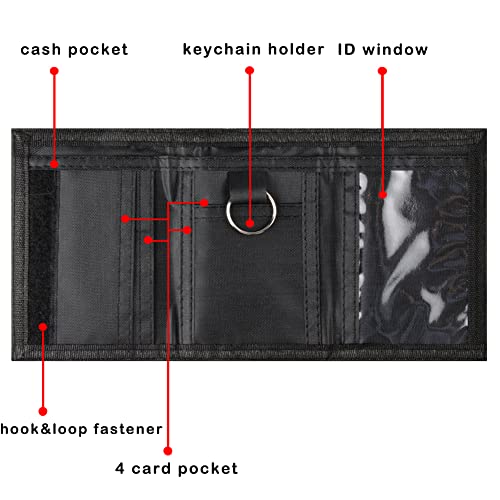 Lamiza Kids Wallet for Boys Girls Teens Trifold, Canvas Toddler Wallet for Boys, Cute Zipper Wallets Youth with Coin Pocket and Card Holders, Novelty Wallets for Childrens Birthday Gifts (Camo blue suit) - Image 5