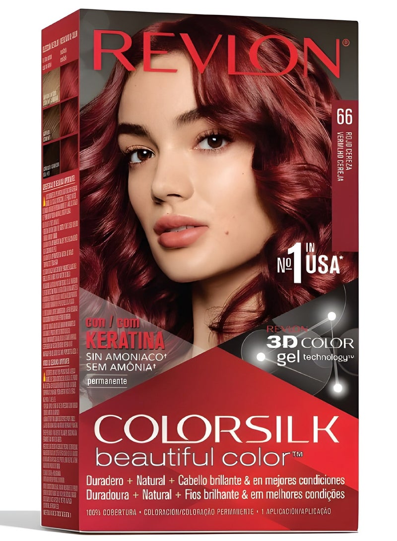 Revlon COLORSILK beautiful color 66 CHERRY RED - Image 1