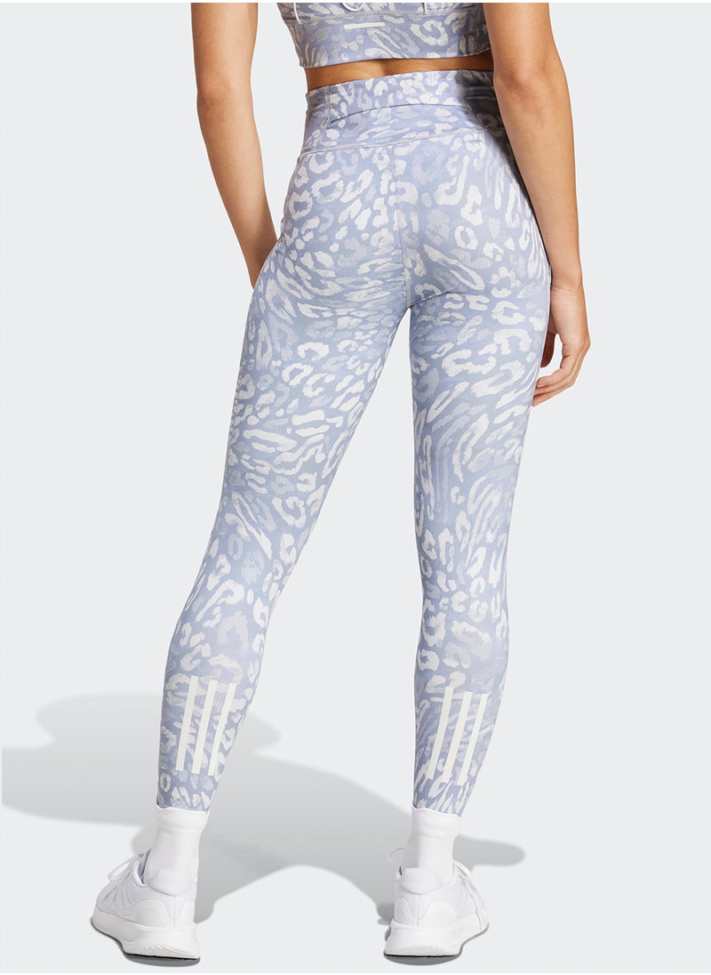 Adidas - 7/8 Own The Run Printed Leggings - Image 1