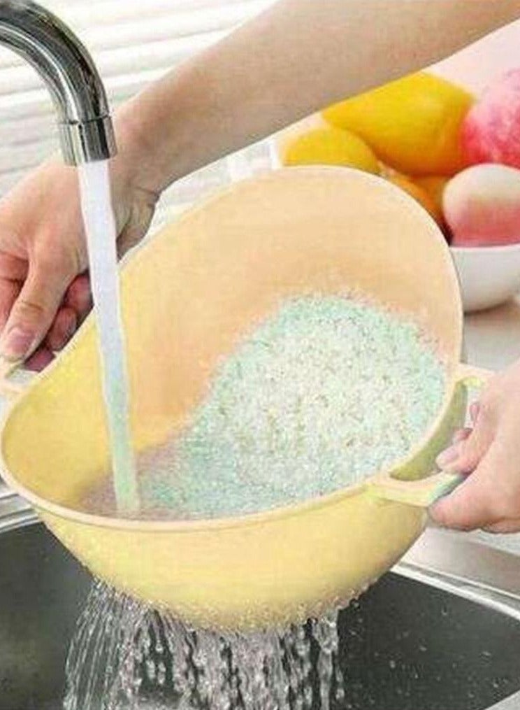 White basket shaped rice washing strainer - Image 2