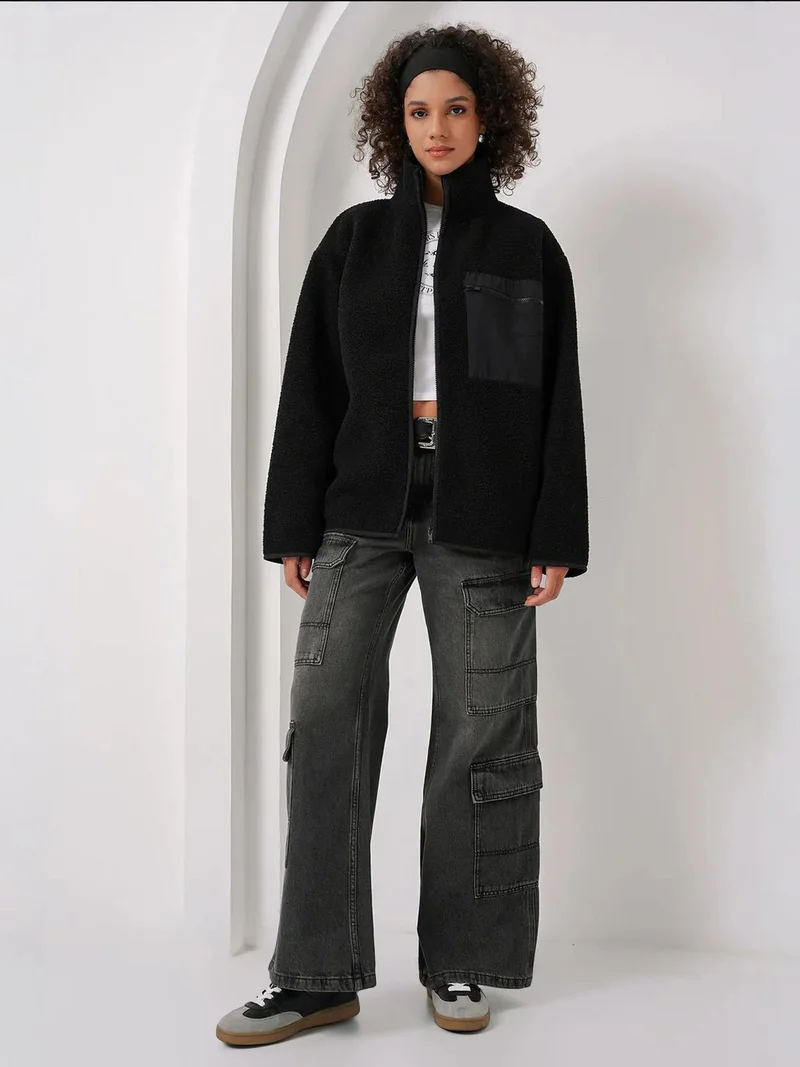 بيغ دارت معطف أفخم مفصل بجيوب  كبير الحجم