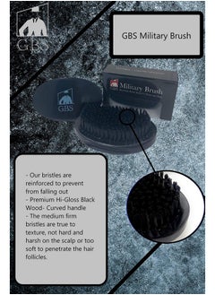 G.B.S Dual Hair Bristle Brush For Beard And Hair Higloss Block Wood Handle Curved Vegan Bristles  - Image 3