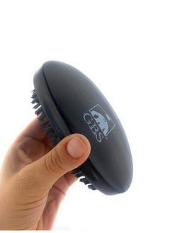 G.B.S Dual Hair Bristle Brush For Beard And Hair Higloss Block Wood Handle Curved Vegan Bristles  - Image 4