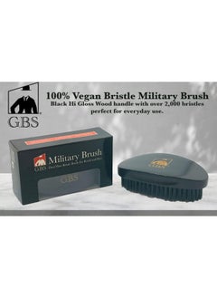G.B.S Dual Hair Bristle Brush For Beard And Hair Higloss Block Wood Handle Curved Vegan Bristles  - Image 2