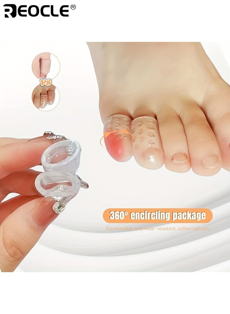 REOCLE 10pcs Unisex Breathable Gel Toenail Protectors Odorless Toenail Caps Protects Toes from Rubbing Suitable for Manicure Sports Outdoor Activities - Image 3