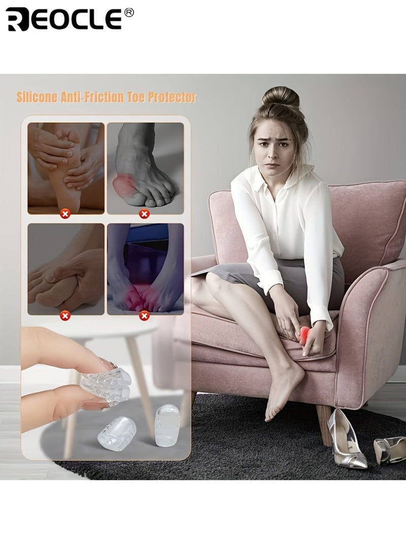 REOCLE 10pcs Unisex Breathable Gel Toenail Protectors Odorless Toenail Caps Protects Toes from Rubbing Suitable for Manicure Sports Outdoor Activities - Image 5