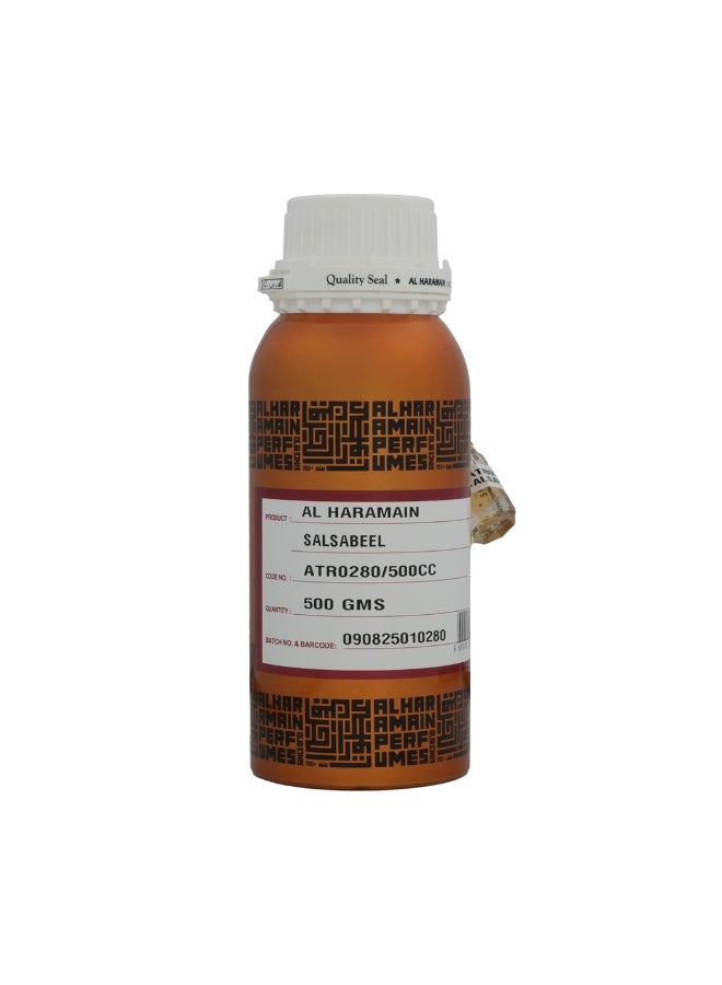 Al Haramain Haramain Salsabeel 500cc Non-Alcoholic Perfume Oil | Long-Lasting Oriental Floral Attar for Men & Women