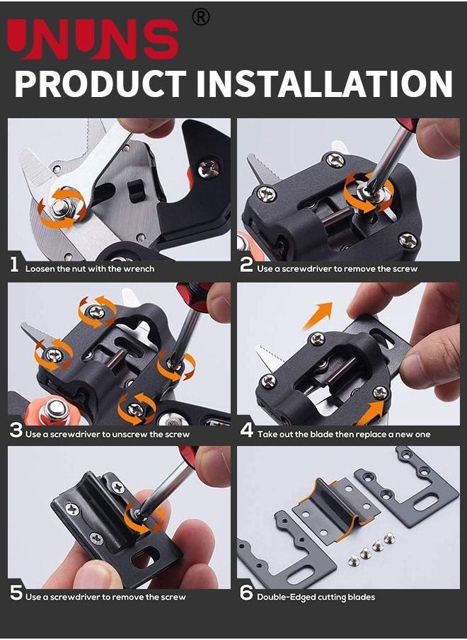 UNUNS - Pruning Shears Cutting Tools Kit,Cutting Grafting Tools Kit With 3 Type Blades,Garden Grafting Tool Kit For Fruit Tree Shears Scissors - Image 1