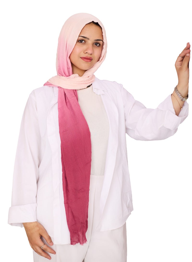فلاور طرحة قطن مودال ديجرادية - روز غامق - Image 1