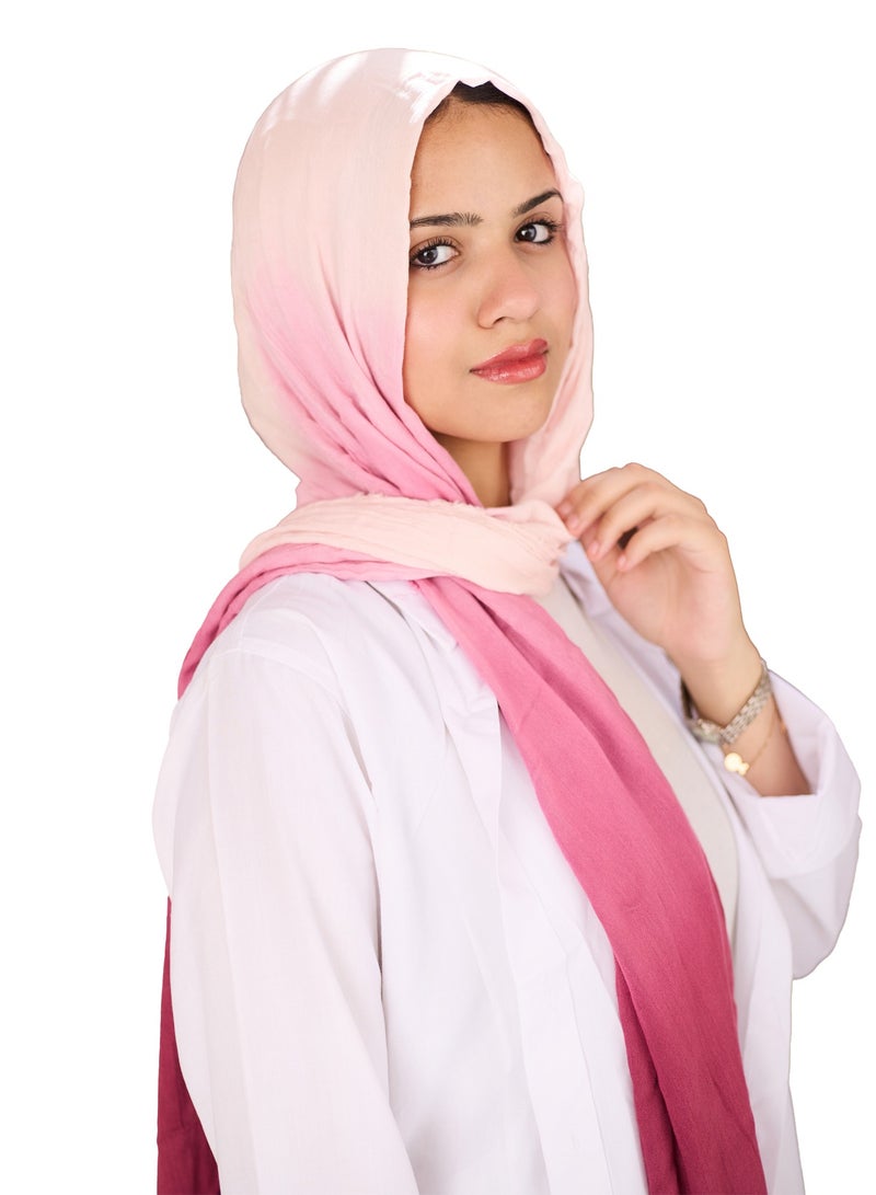 فلاور طرحة قطن مودال ديجرادية - روز غامق - Image 2