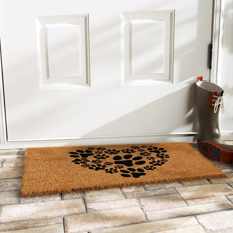 Calloway Mills 102142436 Heart Paws Doormat, 24" x 36" Natural/Black - Image 2