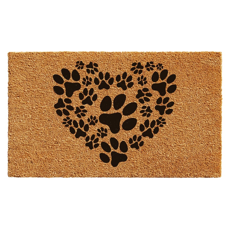 Calloway Mills 102142436 Heart Paws Doormat, 24" x 36" Natural/Black - Image 1