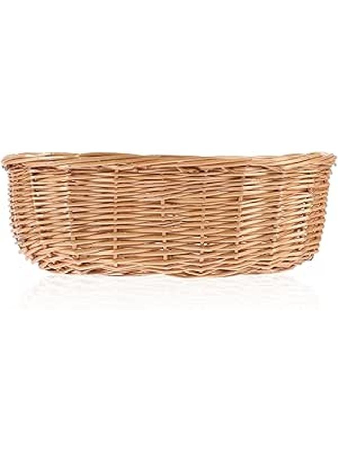 Small Oval Woven Rattan Bread Basket 9 84 X 6 30 Inches Kitchen Picnic Snack Organizer - Image 1