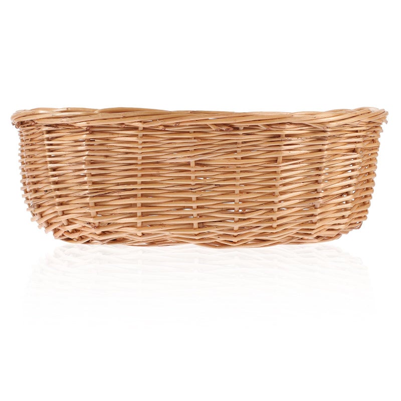 Small Oval Woven Rattan Bread Basket 9 84 X 6 30 Inches Kitchen Picnic Snack Organizer - Image 2