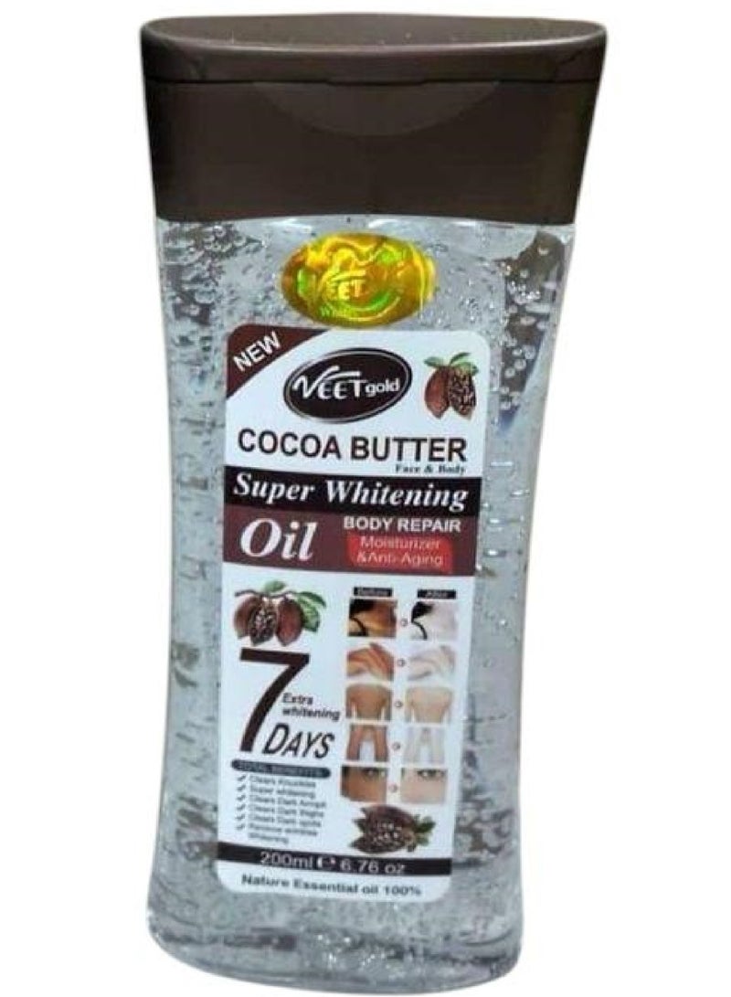 Veet gold Cocoa Butter Super Whitening Oil Body Repair 200 ML - Image 1