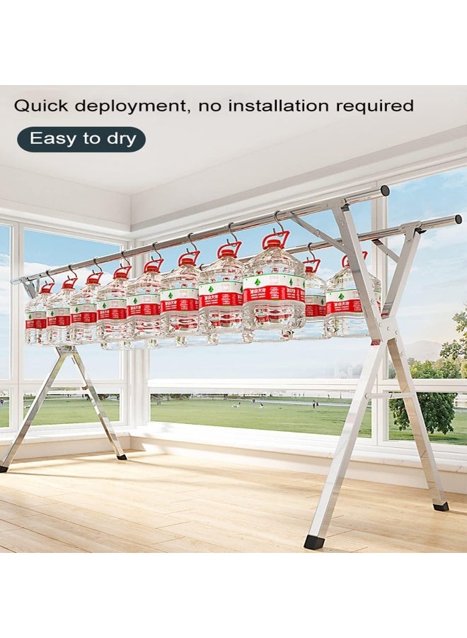 CLOTH HANGER Folding X Shaped Clothes Drying Rack Expandable Compact Storage Stainless Steel Adjustable Space Saving Floor Stand Clothes Hanging for Indoor Outdoor - Image 2