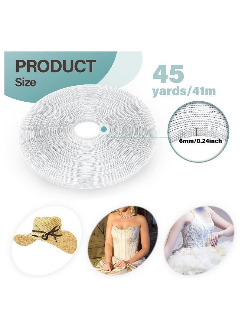 KASTWAVE 45 Yards 6mm Polyester Boning for Sewing, Low Density Boning for Corsets, 2 Pcs Plastic Sewing Corset Boning for Wedding Party Bridal Gowns Dress - Image 2