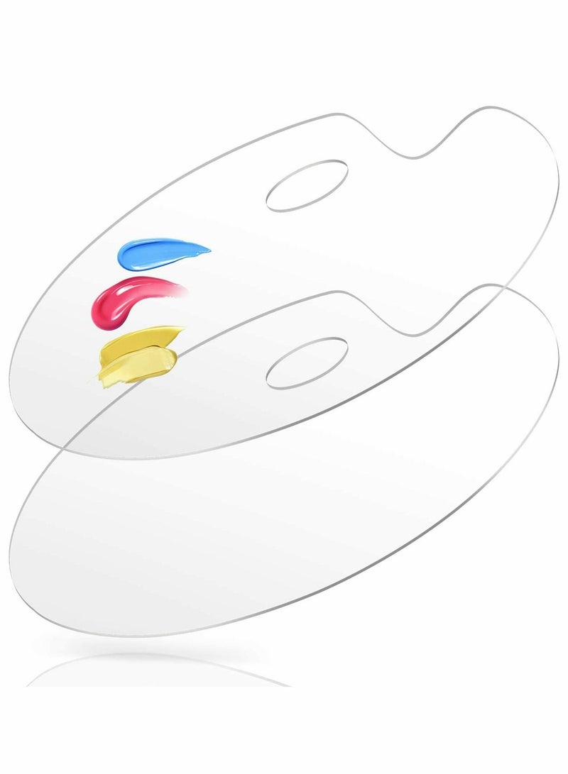 Excefore Paint Pallet Paint Palette, Large Acrylic Paint Palette, Big Size Acrylic Palette 12 X 8 Inches Oval, Easy Clean Transparent Non-Stick Painting Palette, for Oil Watercolor Craft DIY Art Painting - Image 1