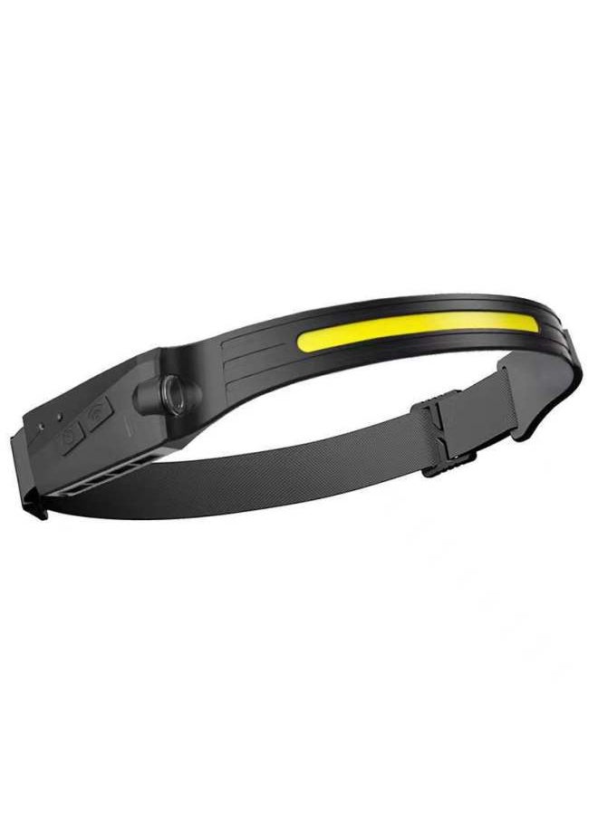 Generic Wave Induction Cob Silicone Headlight Outdoor Riding Light USB Rechargeable Head-mounted Running Light LED Strong Light Probe-Color:Three Red Yellow White Light 1200 MA  - Image 5