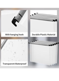 Generic 10 Pack Letter Size Clear Hanging File Folder with Tab Cabinet Dividers Organize and Protect Your Documents Transparent Hanging File Folder for File Cabinets Document Filing for Office School  - Image 2