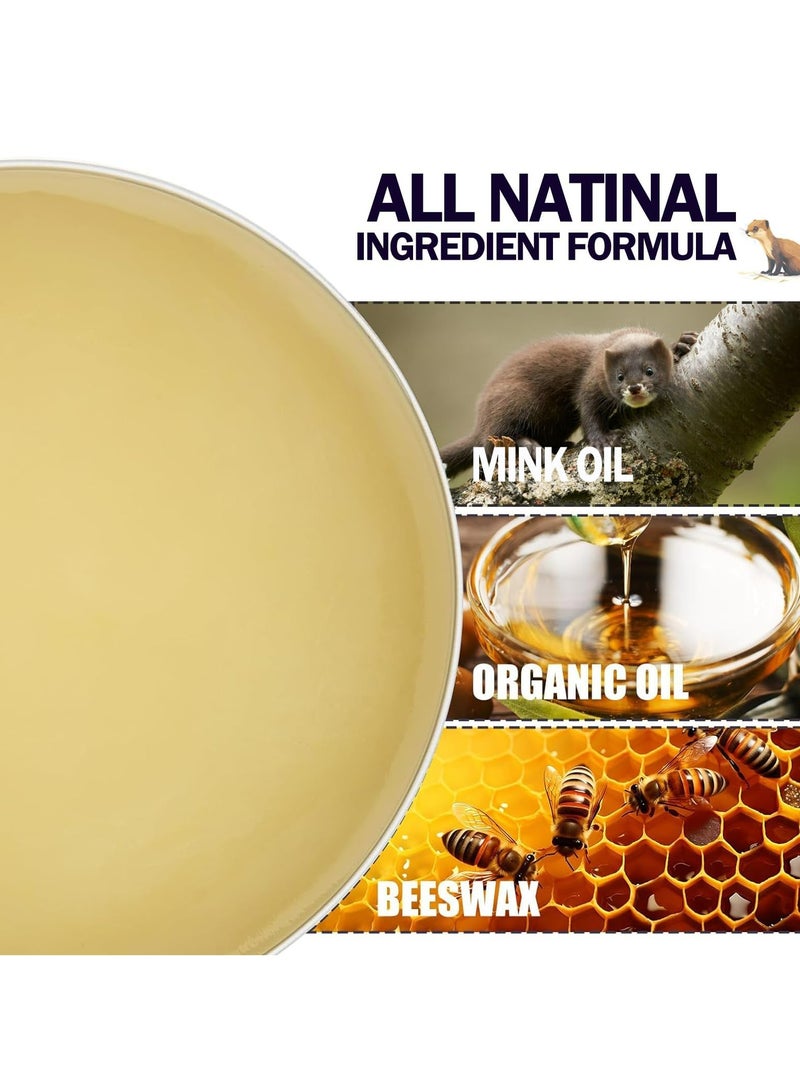 CMGTYYD All-Natural Leather Cream, Leather Conditioner Cleaner, 3.52 Oz Mink Oil Kit With Sponge, Waterproof Soften Brighten Restore Car Interior Shoe Boot, Saddle, Jacket, Purse, Glove, Vinyl - Image 2