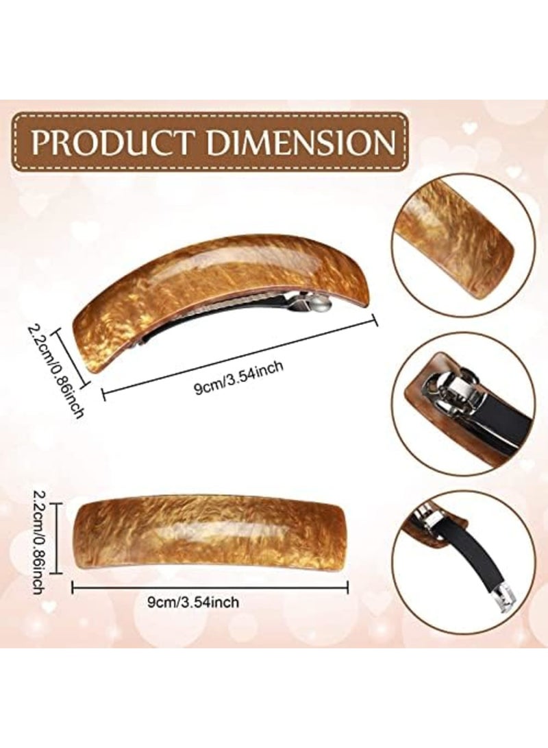 Luckam مشابك شعر للنساء، 6 قطع مشابك شعر كبيرة عتيقة، إكسسوارات شعر نسائية، مشابك شعر تلقائية على شكل صدفة بسيطة، مشبك فرنسي تلقائي للسيدات - Image 2