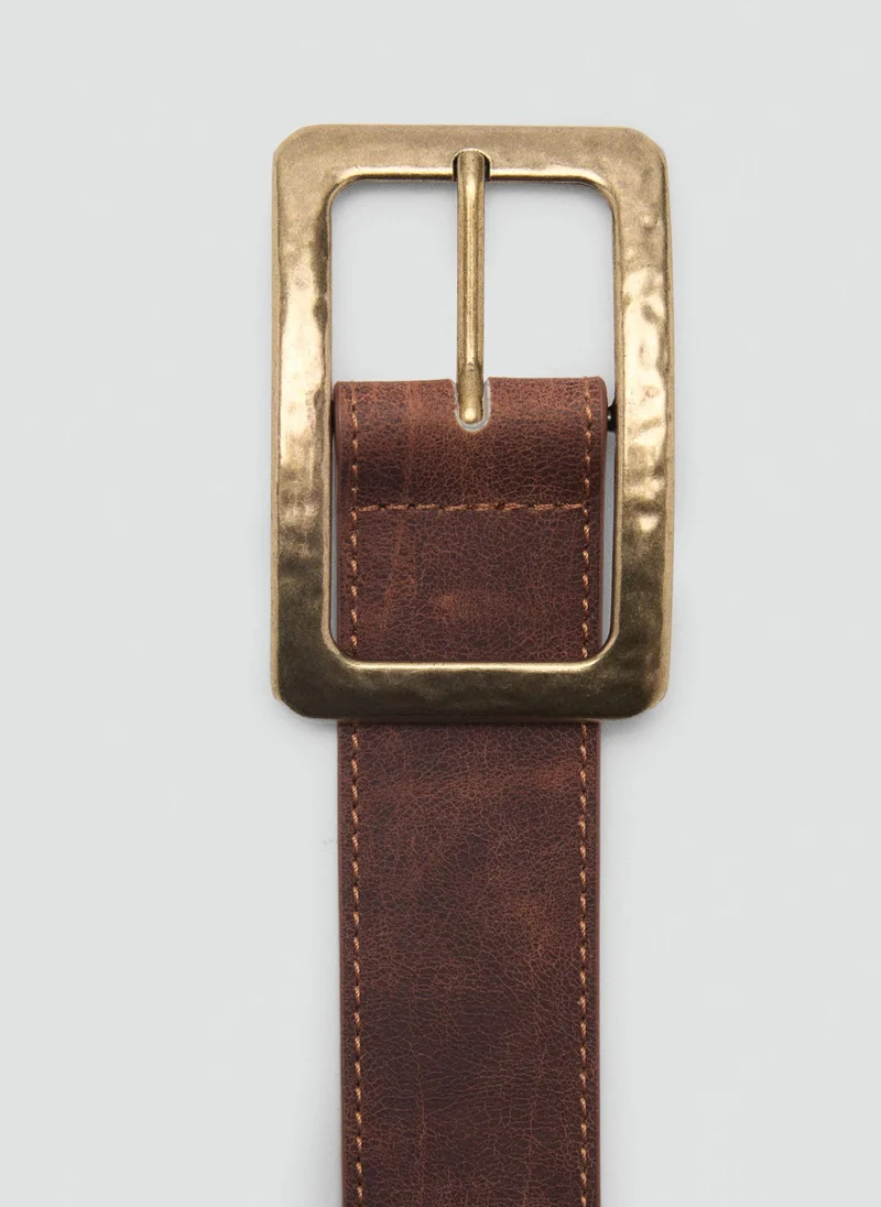 MANGO Square Buckle Allocated Hole Belt