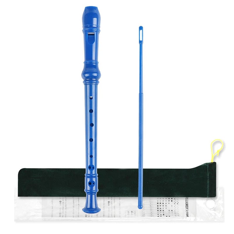 Mr.Power Soprano Recorder German Style C Key 8 Holes Easy Instrument for Beginners School Student Home Entertainment (Blue) - Image 1