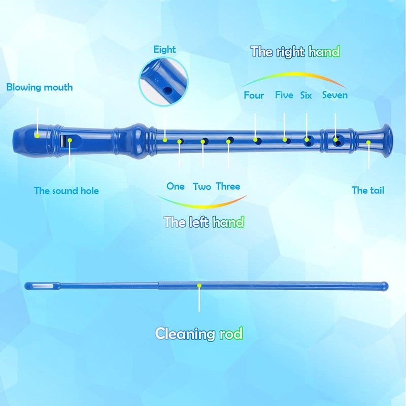 Mr.Power Soprano Recorder German Style C Key 8 Holes Easy Instrument for Beginners School Student Home Entertainment (Blue) - Image 5